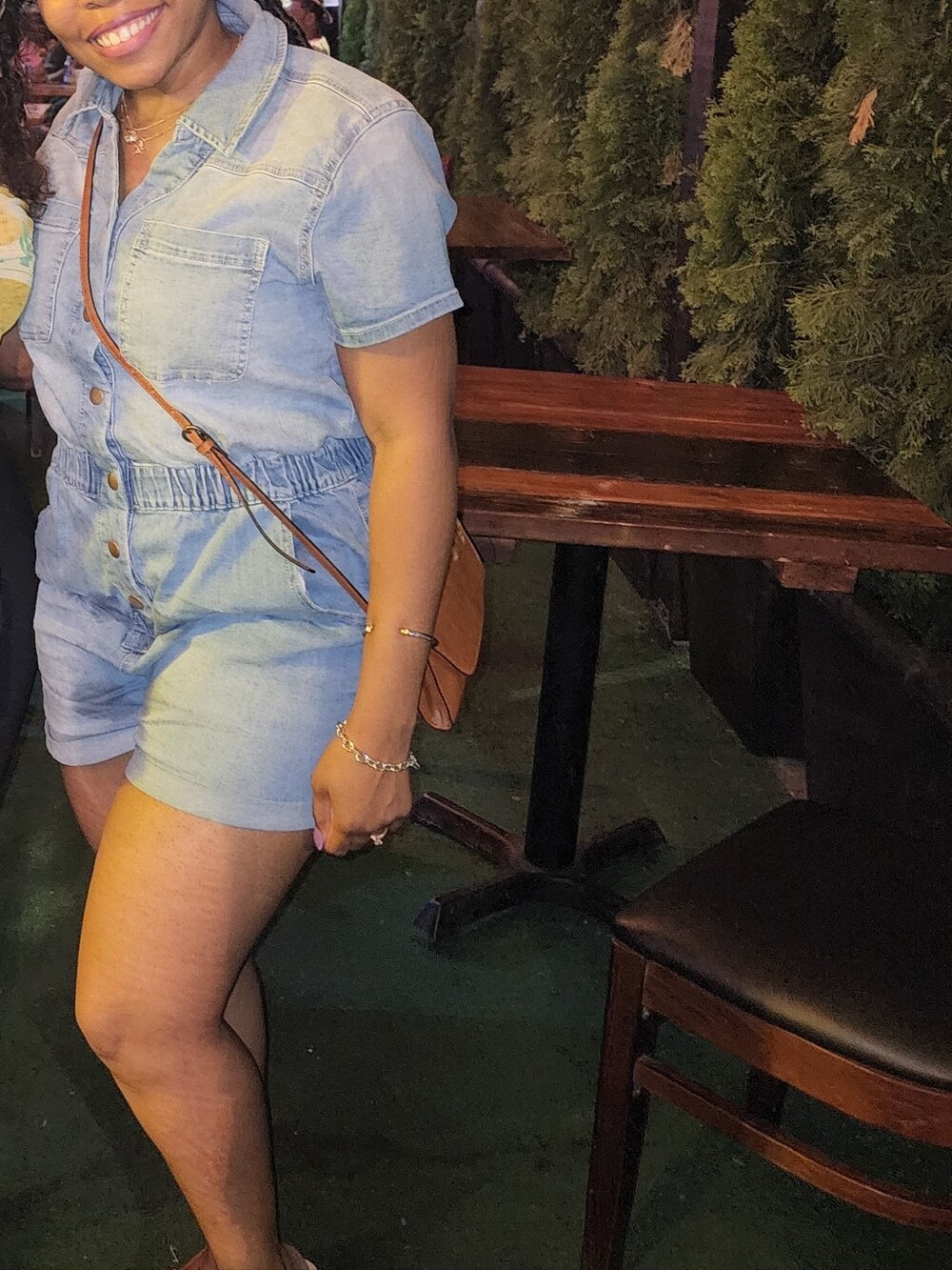 Celebrity Pink Light Blue Denim Romper